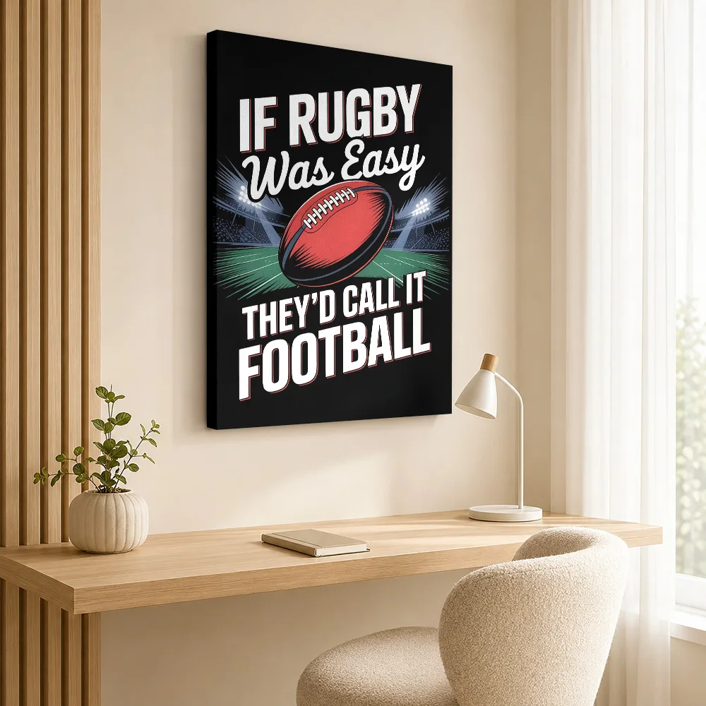 Rugby Vs Football Graphic Design Canvas Painting Poster Customized Photo Sports Portrait Wall Art for Game Room Man Cave Decor