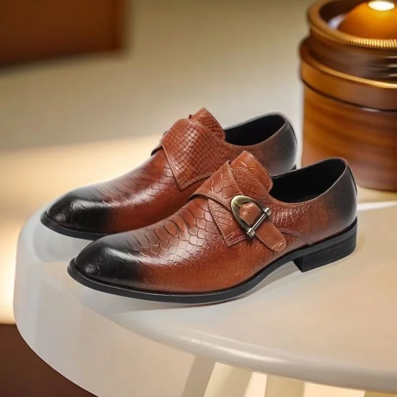 Sapatos de couro Oxford artesanal premium masculino, estilo clássico, genuíno