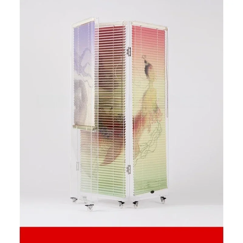 Air screen creative mermaid louvers, mobile screen space partition can be replaced