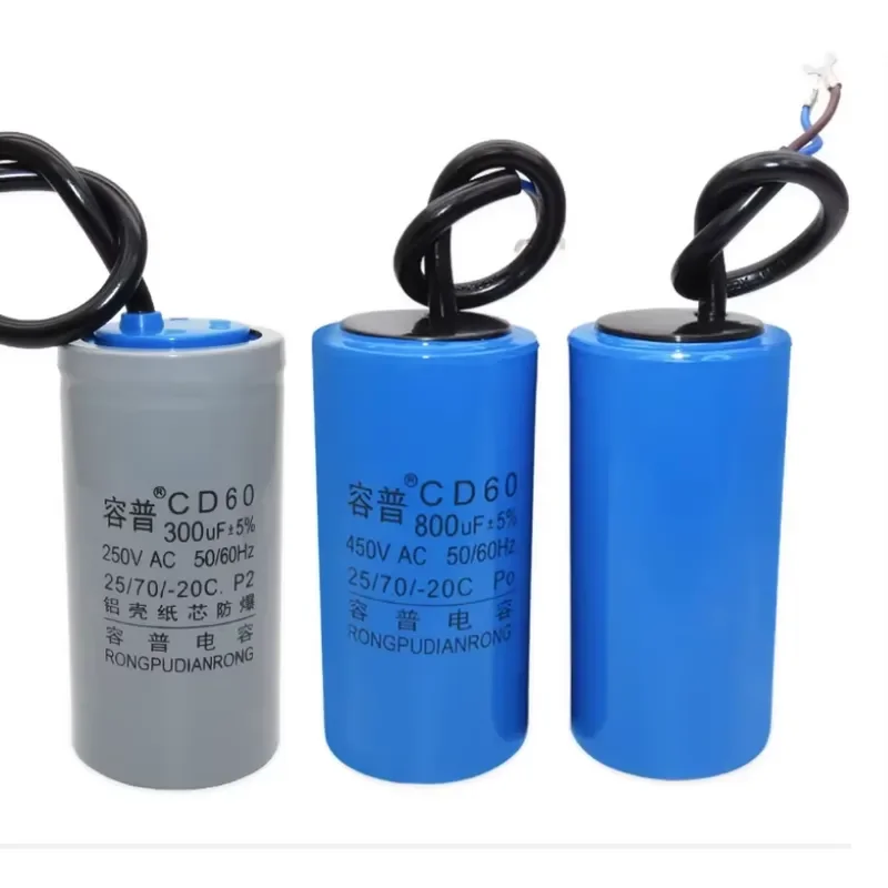 CD60 Motor Run Capacitors 450V 50UF 75UF 100UF 150UF 200UF 250UF 300UF 350UF 400UF 450UF 500UF Start Water Pump Washer
