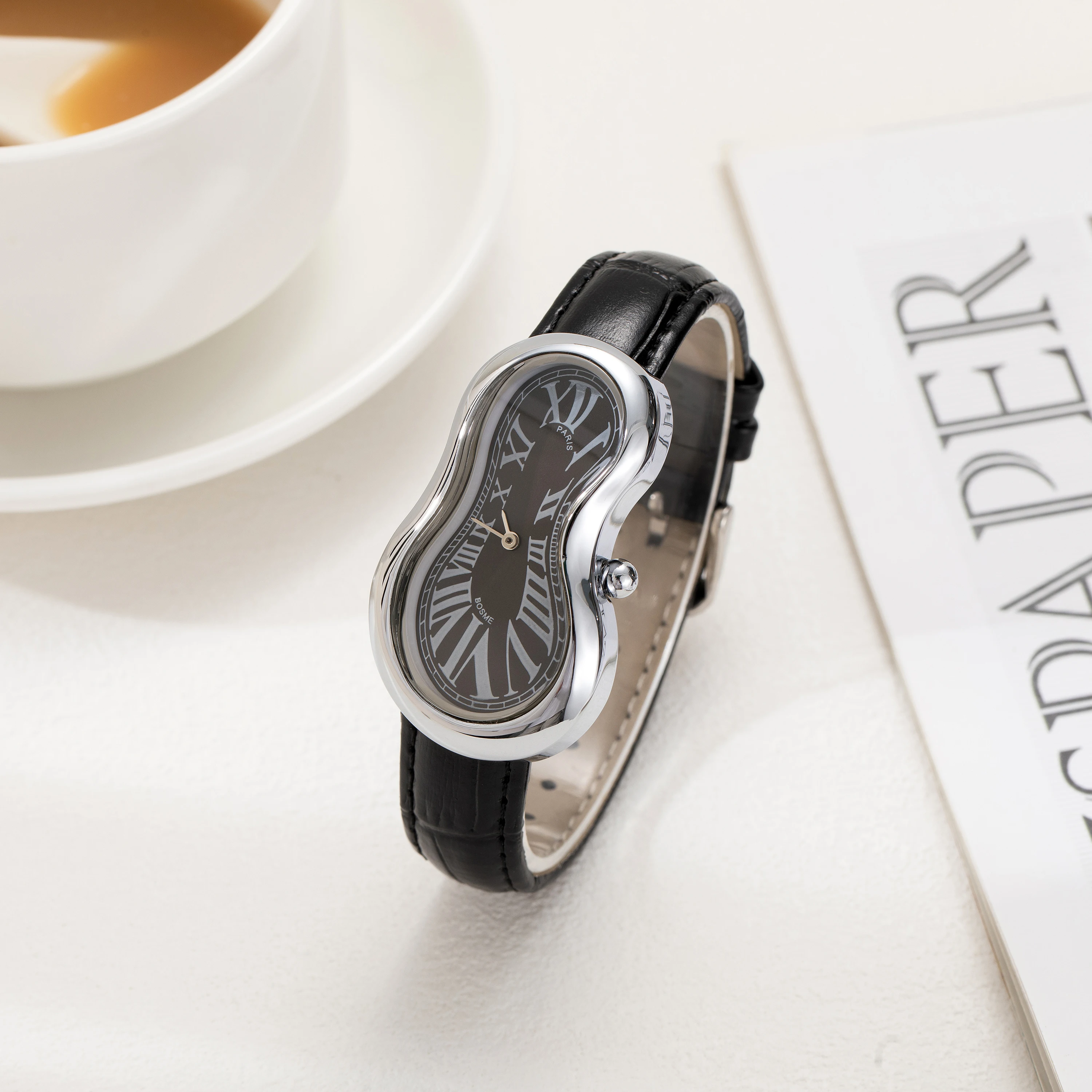 Y2K Fashion Creative Soft Melting Watch for Men And Women with Irregular Shape Dial Luxury Streetstyle Unique Design Quartz Move