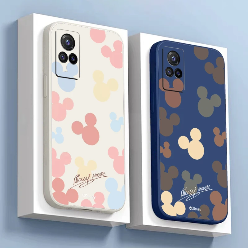 Disney Mickey Mouse Phone Case For VIVO Y77 Y76S Y74S Y75 Y73 Y73S Y72 Y70 Y70S Y67 Y66 Y53 Y55 Y35 Y33 Funda Liquid Silicon