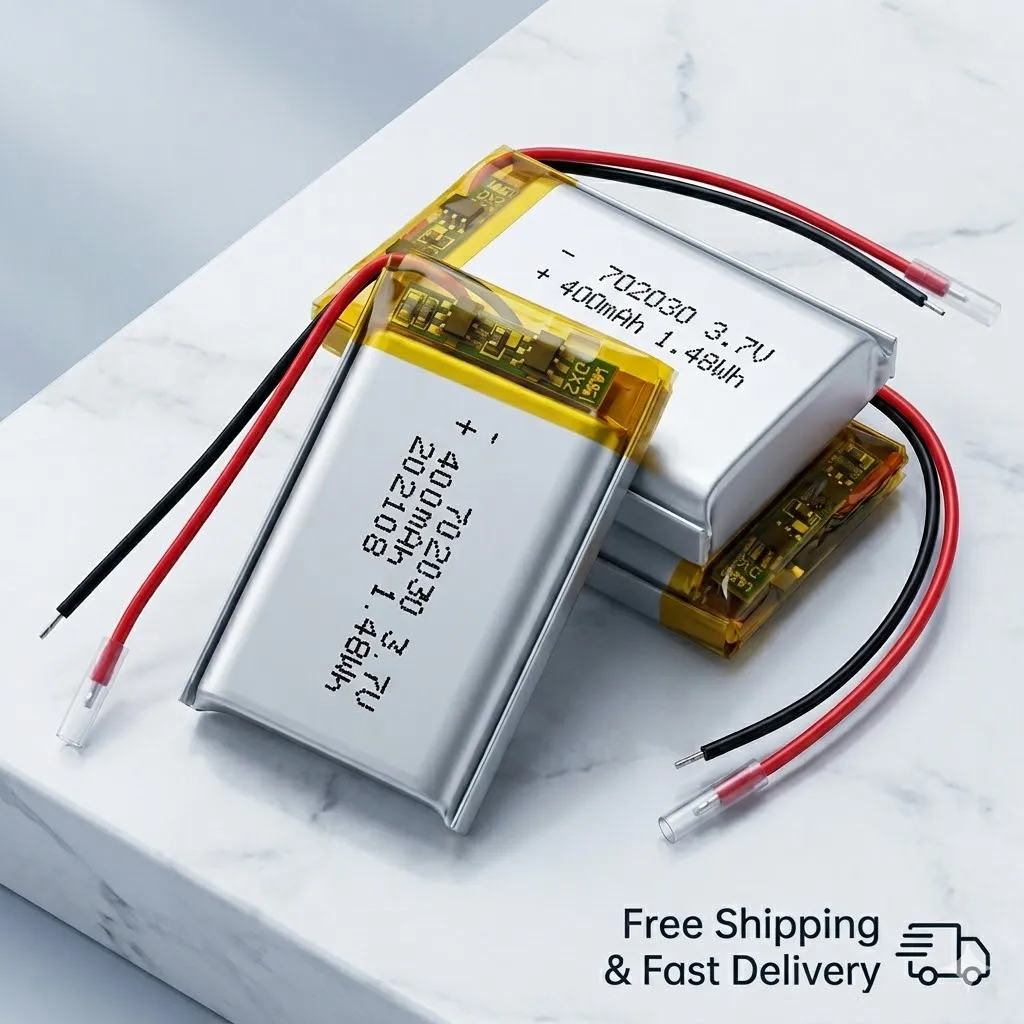 

702030 Li-Polymer Battery 3.7V 400mAh Rechargeable For RC Drone Remote Control Toys GPS PSP DVR MP3 Beauty Instrument