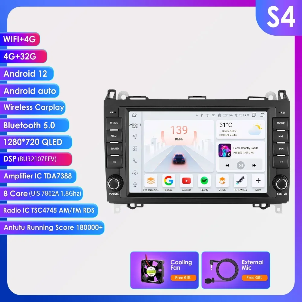 Android Auto Radio Voor Mercedes Benz B200 W245 W169 W639 B180 B160 B170 A150 W906 Auto Stereo Multimedia 8Inch Scherm Speler Gps