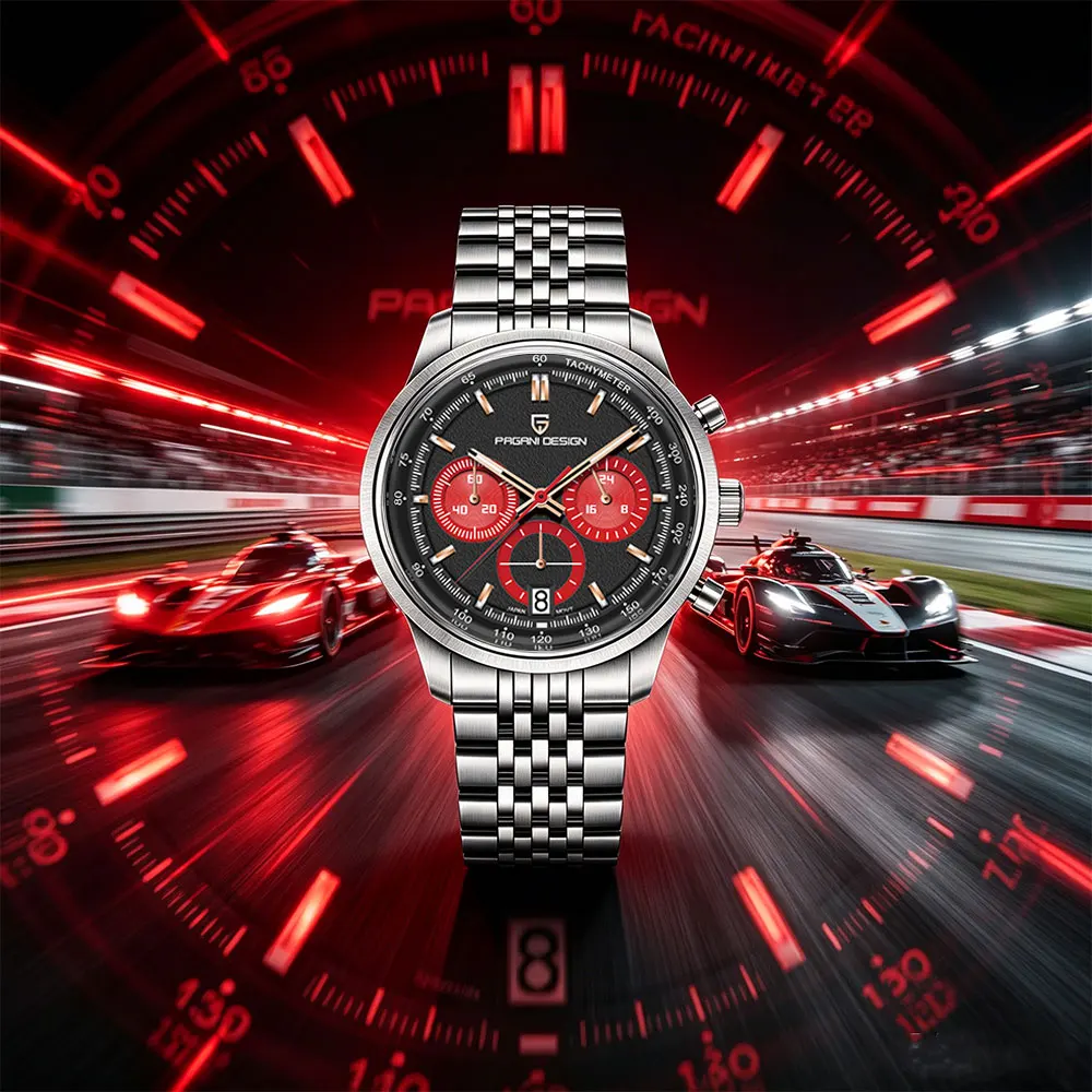 2026 New PAGANI DESIGN Men Watch Luxury Quartz Wristwatch Men's AR Sapphire Speed Sport Chronograph Automatic Date Watches Gift