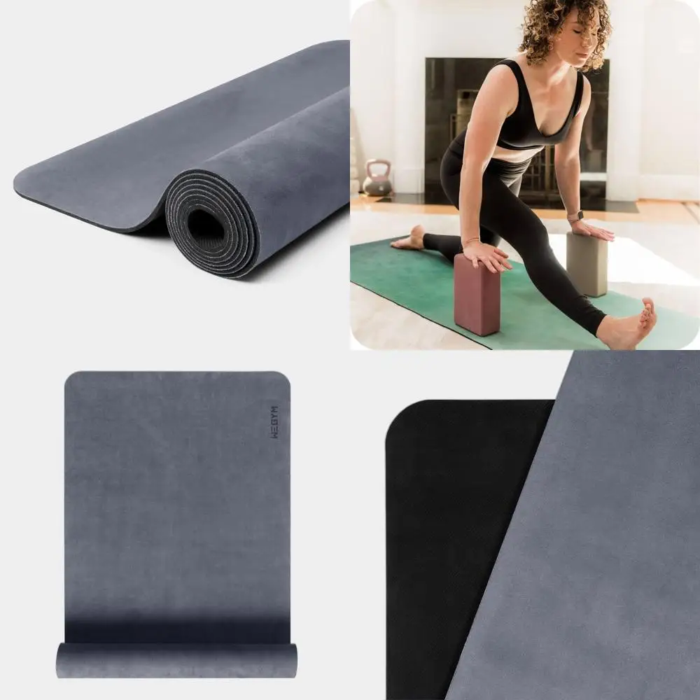 

4mm Thick Anti-Slip Suede Yoga Mat for Yoga, Pilates, and Home Fitness with Carry Strap