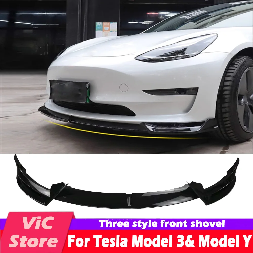 Front Bumper Front Shovel kit Fit for Tesla Model 3 2017-2023& Model Y 2017-2024,Sedan Body Spoiler Splitter kit Accessories