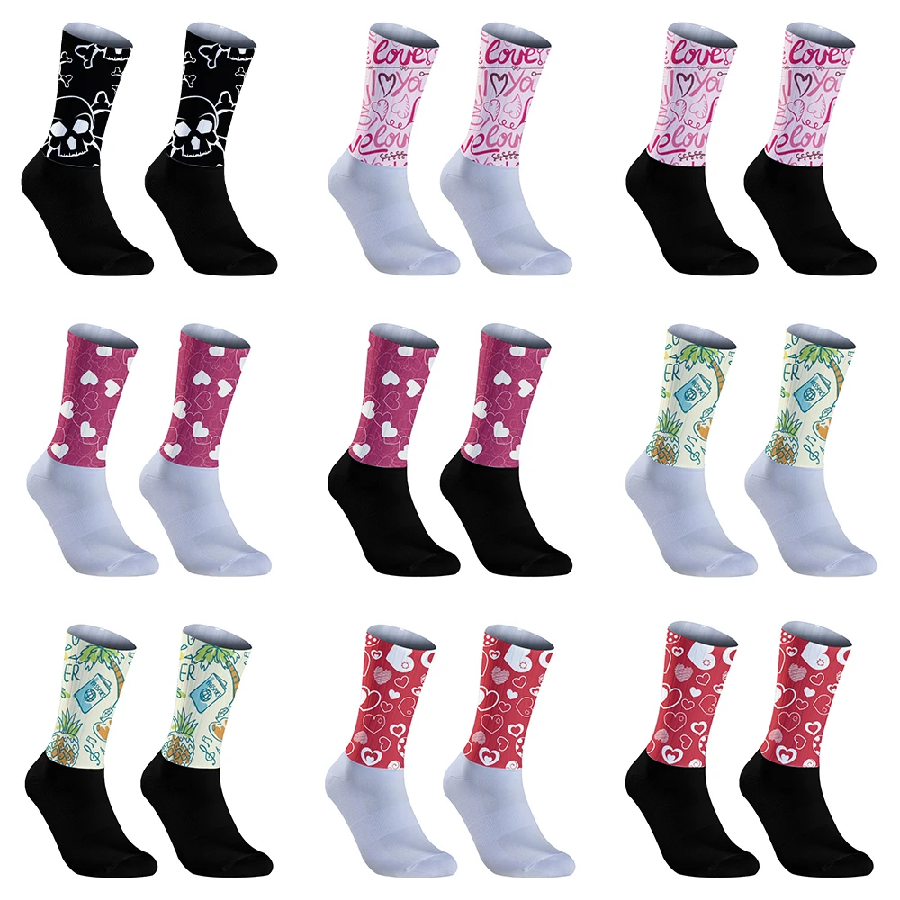 Chaussettes de compression de sport respirantes pour hommes et femmes, chaussettes de cyclisme, course à pied, basket-ball, été, nouveau, 2024