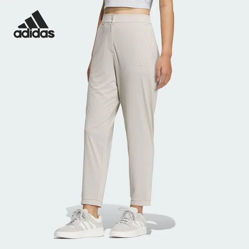 Adidas Sweat Wicking Drawstring Waist Track Cut Zip Pockets Travel TrousersJN0710