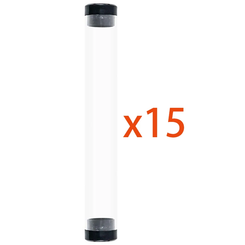 Estuche de lápices acrílico de 15 Uds., caja de regalo de negocios de lujo, caja de bolígrafos transparente cilíndrica, suministros de oficina