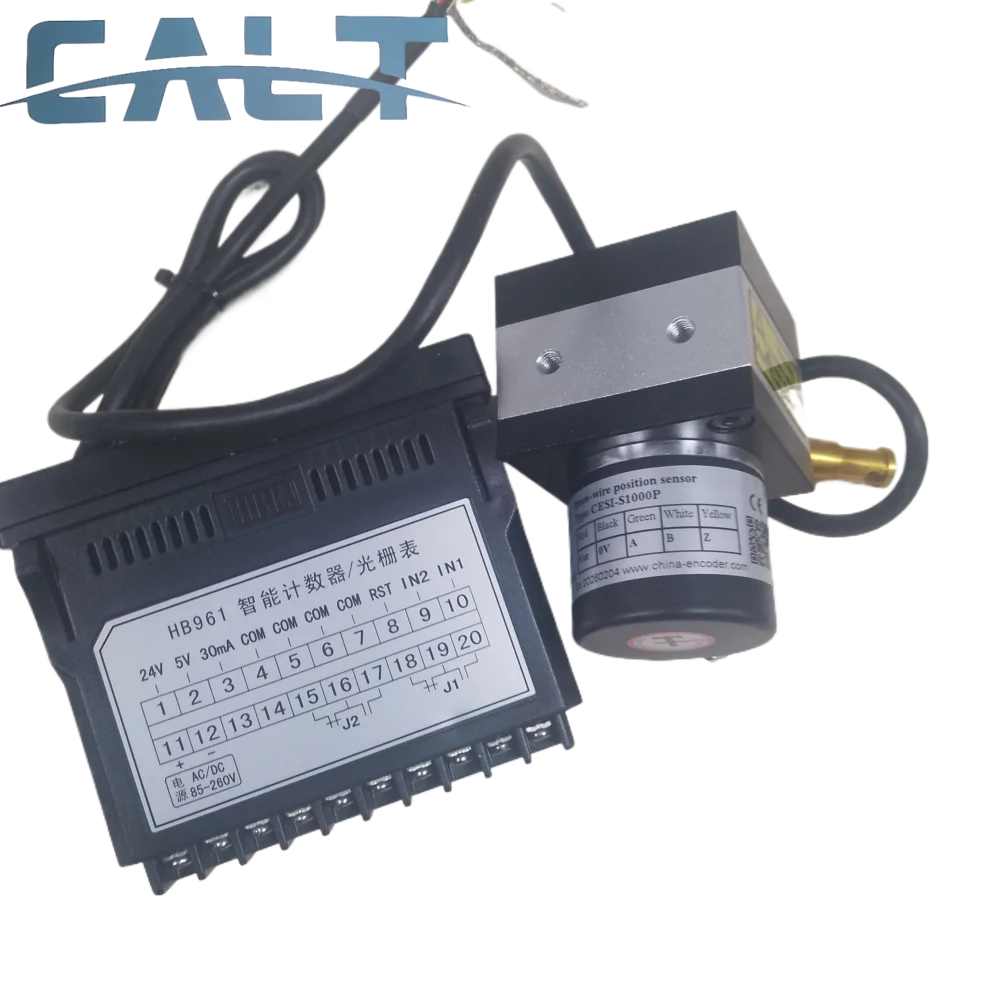 Sensor de posição de fio de tração CALT CESI-S1000 1m de comprimento do medidor 10-30 Vdc Sensor de distância linear do codificador de fio