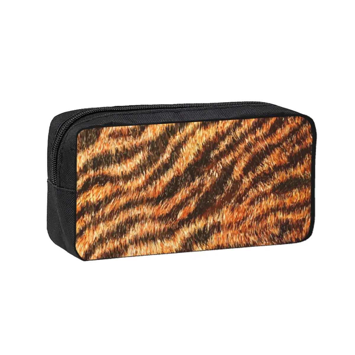 Bengal Tiger Fur Wildlife Print Pattern Pencil Cases for Student School Pen Box Pencil Bag Pencil Pouch Storage Stationery