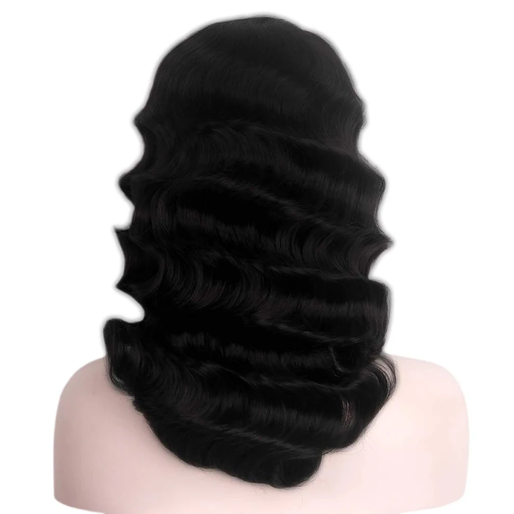 Synthetic Hair 1920s Wig Finger Wave The Great Gatsby Curly Long Wig Vintage Wigs for Women Lady  Heat Resistant Costume Wigs