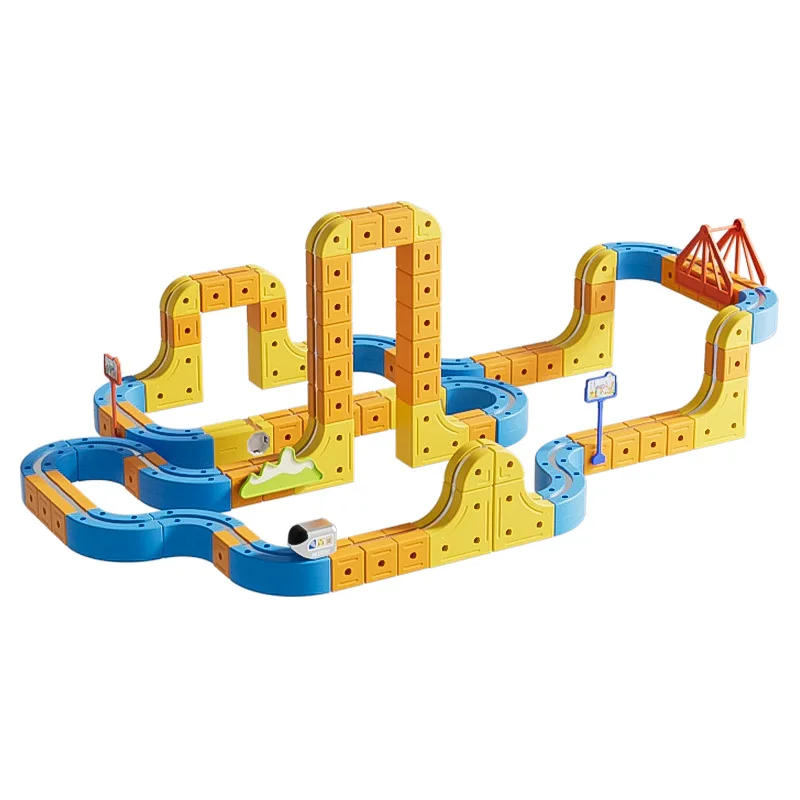 New 3-track rail car anti gravity magnetic building block rail car magical and versatile puzzle assembly toy birthday gift