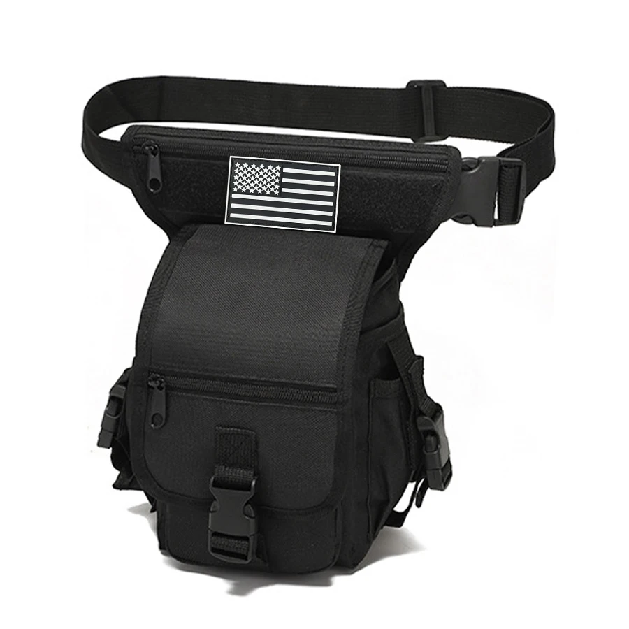 Men's multi pocket waist bag leg bag, adjustable waist bag, suitable for outdoor hiking and cycling