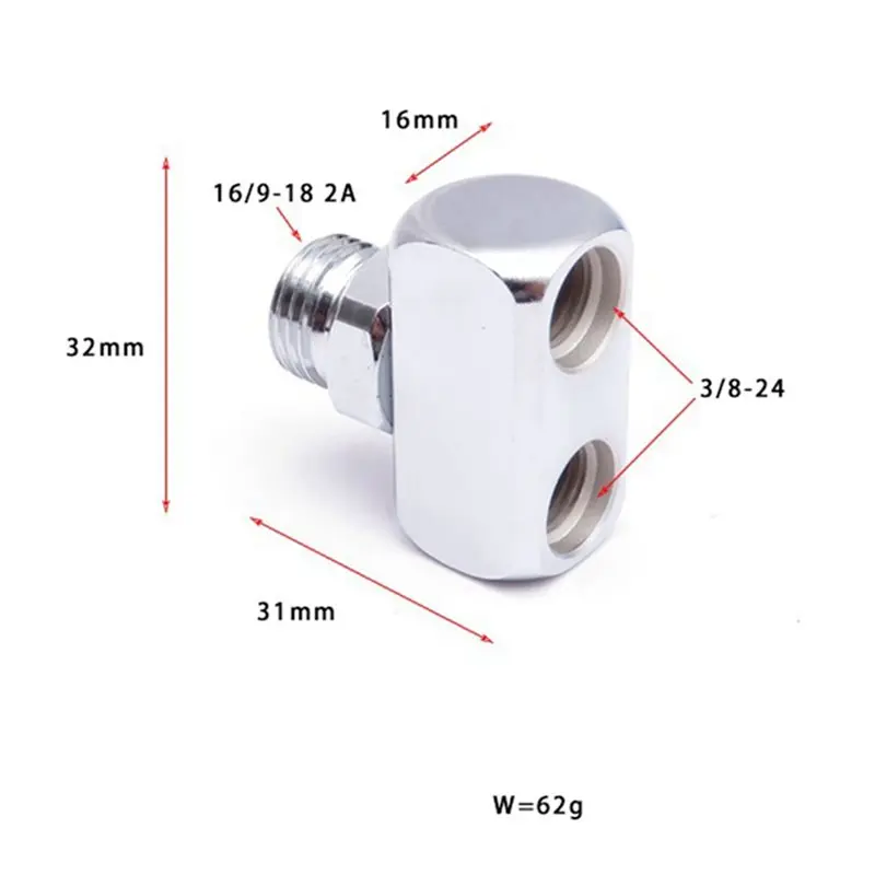 【Price Drop !!】2X Diving Regulator Connected To Bcd3-Way Tee Connector 1X9/16-18 2A UNF To 2X3/8-24 UNF