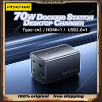 PISEN PRO 70W GaNHub Customized Gallium Nitride HDMI Docking Station Desktop Charger For iPhone 16 4K 60HZ Laptop portable PC
