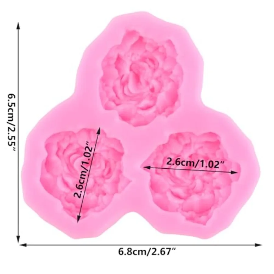 Peony Flower Fondant Molds Rose Flower Silicone Mold For Cake Decorating Cupcake Topper Chocolate Candy Gum Paste Polymer Clay