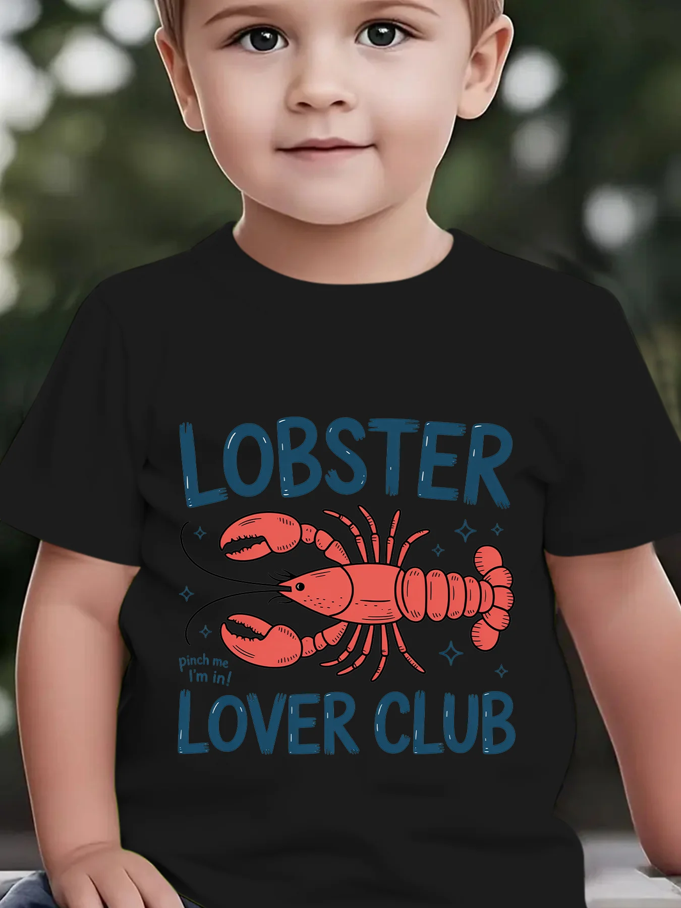 Cute Red Lobster Marine Animal Lobster Lover Club Print Kids T Shirt Boys Girls Family Matching Summer Crew Neck Casual Tee