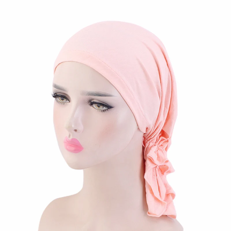 

Muslim Women Hair Loss Hat Turban Chemo Cancer Modal Elastic Pirate Hat Headscarf Inner Hat Bonnet Beanies Skullies Headwrap New