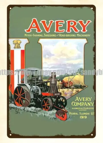1919 Avery Farm Machinery agricultural equipments metal tin sign art prints sign