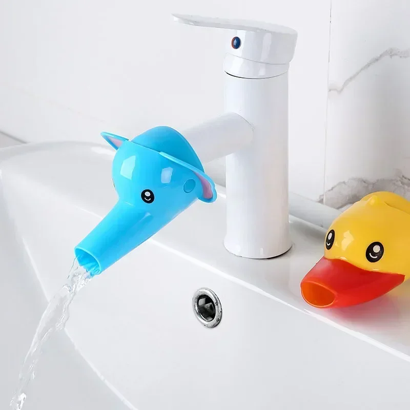 1pc Cartoon Duck Elephant Hand Washing Faucet Extender, Splash Proof Hand Washer, for Kitchen Sink, Suitable for Most Faucets