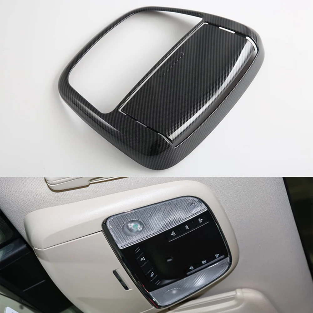 Car Roof Reading Light Lamp Cover Frame ABS Stickers Trim For Jeep Chrysler 300C 2016+ Interior Accessory Strips 2pcs/set