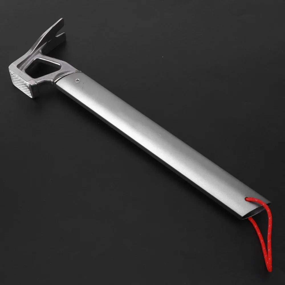 Durable Aluminum Alloy Camping Hammer Heavy Duty Portable Tent Nail Hammer Gray Tent Stake Hammer Hiking view 5
