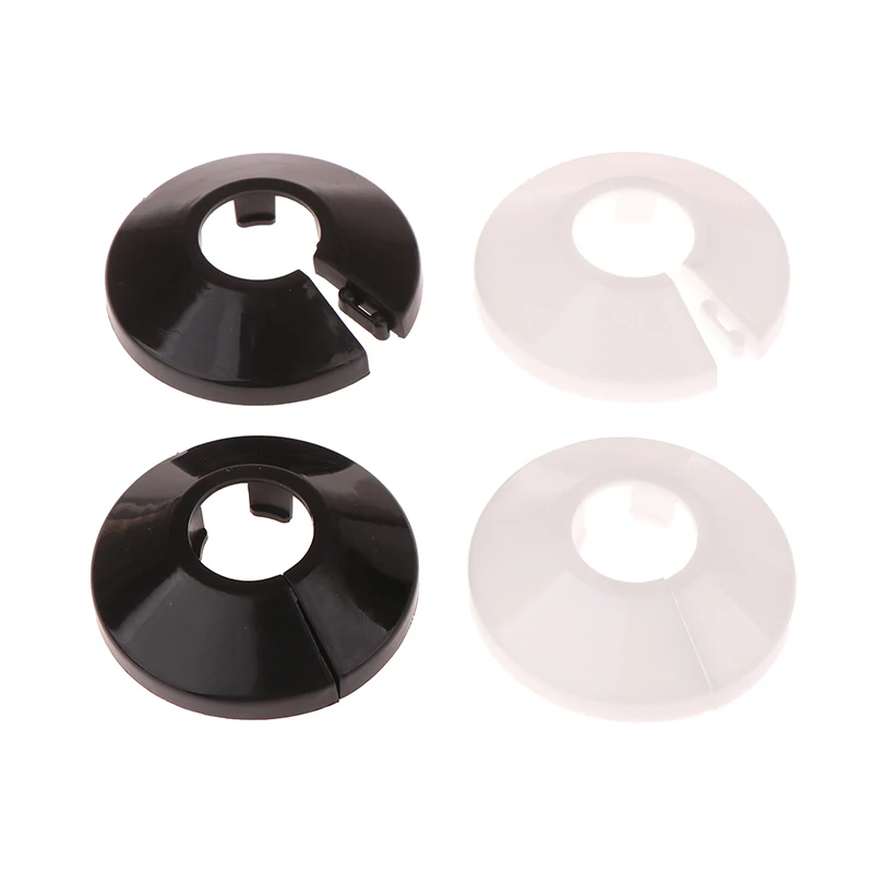 4 buah 16mm penutup kerah pipa Radiator katup segitiga penutup dekoratif plastik kancing bulat jenis keran penutup pipa pemipaan