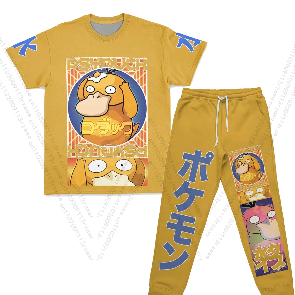 

Новейший комплект футболок Psyduck Pokemon, мужской костюм для косплея в стиле аниме, модный повседневный спортивный уличный костюм с принтом в стиле хип-хоп