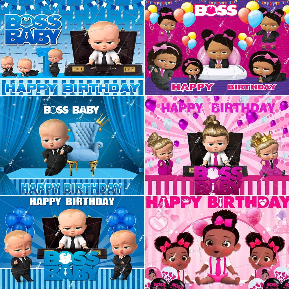 

Blue BOSSED&Boys&Girls Baby Happy Birthday Party Decoration Baby Shower Portrait Photo Photography Banner Backdrop Studio Props