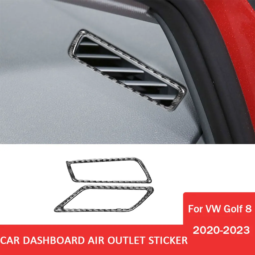 

Carbon Fiber Car Dashboard Vent Outlet Frame Trim Sticker for Volkswagen VW Golf 8 MK8 2020-2023 Auto Interior Accessories