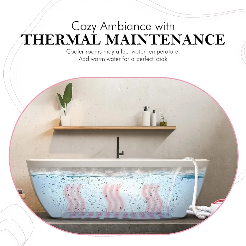 Коврик для ванной с пузырьками — портативный спа с регулируемой интенсивностью, водонепроницаемой светодиодной подсветкой, подушкой и пультом дистанционного управления