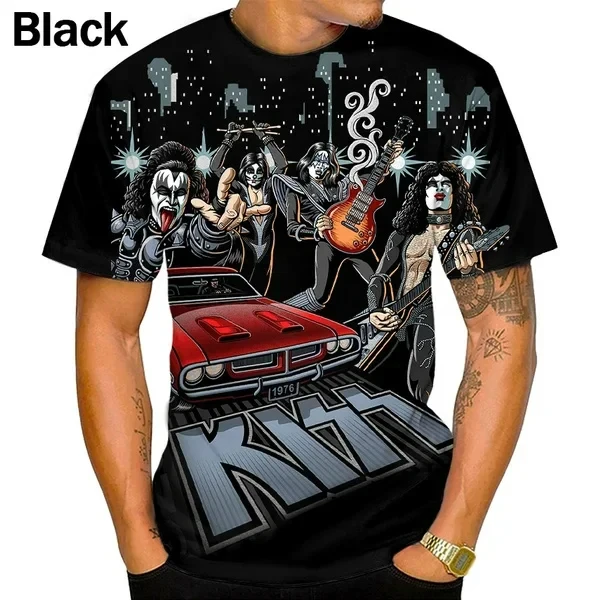 2024 Popular Kiss Band Solo Print T-shirts 3D Men Women Summer Short Sleeve Hip-hop Tee shirt Fashion Personality Men\'s Clothing