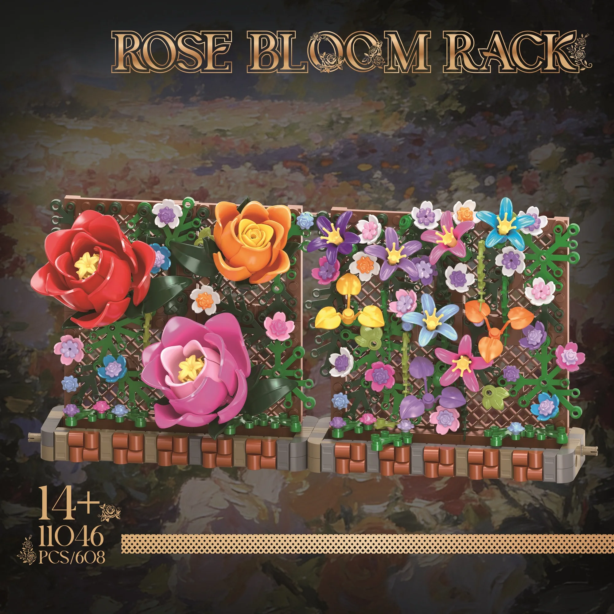 

11046 Simulation Flower Fence Desktop Ornament, MOC Building Blocks, Model Assembly Toy, Educational Toy, Adult Birthday Gift