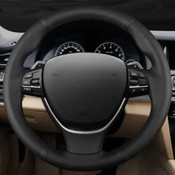 Custom Genuine Leather Car Steering Wheel Braid Cover 100% Fit For BMW F10 2014 520i 528i 730Li 740Li 750Li Car Accessories