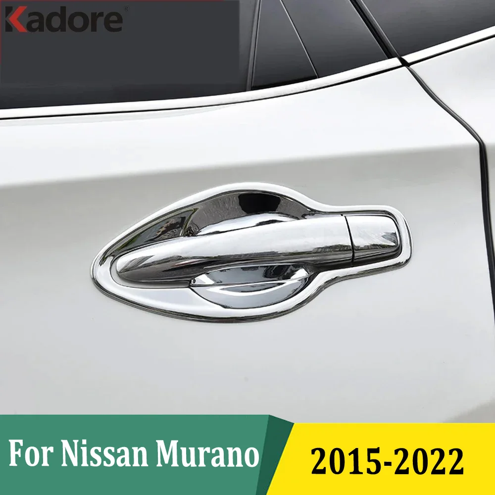 

For Nissan Murano 2015-2018 2019 2020 2021 2022 Chrome Side Door Handle Cup Bowl Protector Trim Cover Exterior Accessories