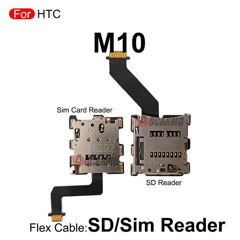 Piezas de repuesto, lector de tarjetas SD/Sim, soporte de bandeja Sim, Cable flexible para HTC M10