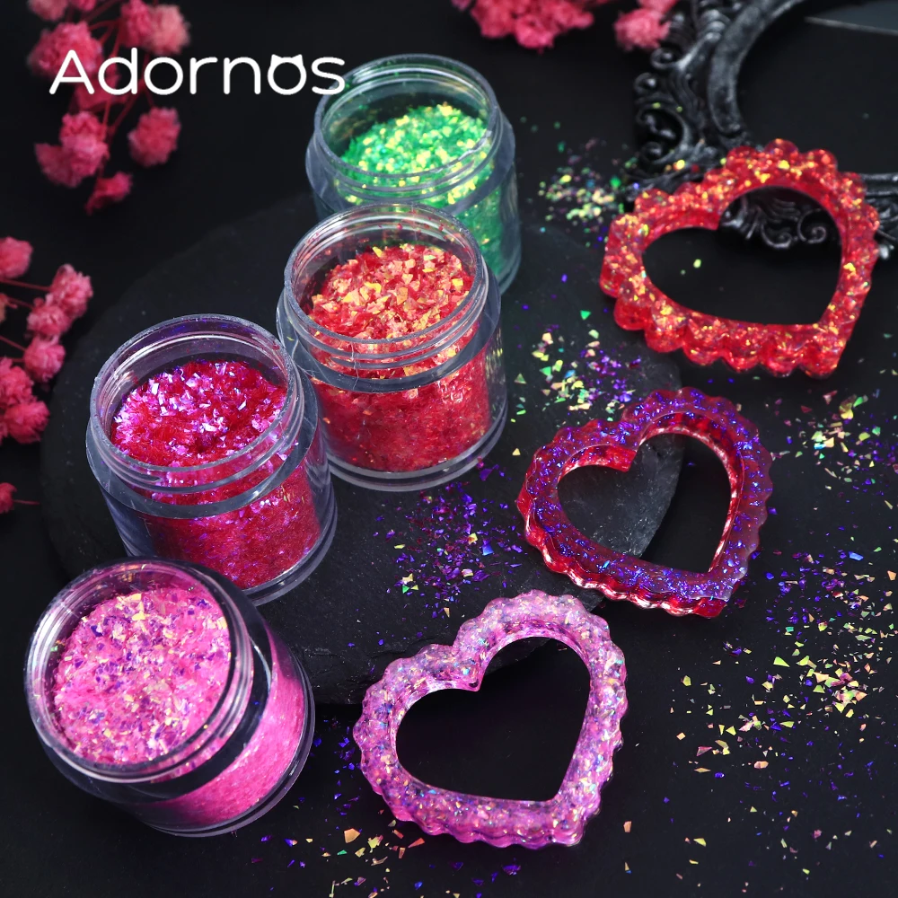 Iridescent Irregular Resin Sequins Epoxy Resin Filling Aurora Fragment Keychain Decoration Valentines Gifts Resin Craft Fillers