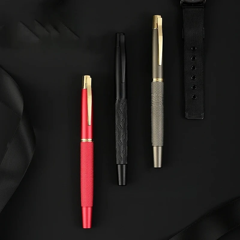 

Metal Extremely Thick Hand-made Grinding Polished Fountain Pen 2.5MM Hooded Nib Double-layer Long Knife Business Writing Pens