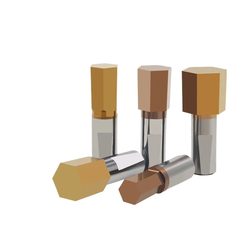 For centering machine numerical control lathe rotary punching shank machining hexagonal tungsten steel punch 8-shank punch