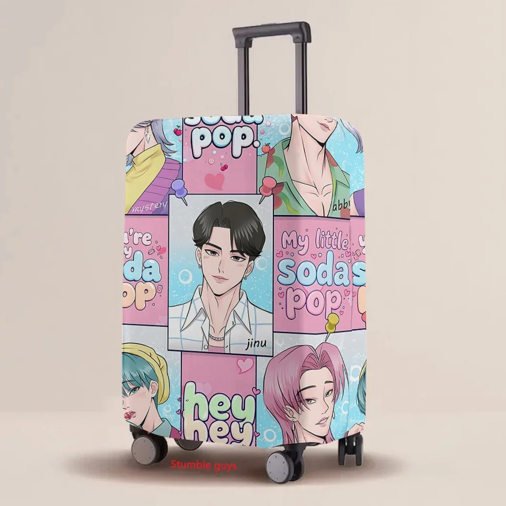 Kpop شيطان الصيادين الكرتون الأمتعة الغطاء الواقي مرونة متعددة الحجم طباعة حالة يناسب حقيبة 18-32 بوصة ​