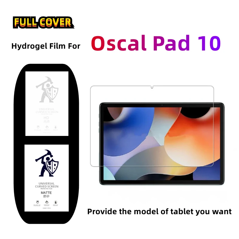 

2pcs Matte Hydrogel Film For Oscal Pad 10 HD Screen Protector For Oscal Pad 10 Frosted/Clear Full Cover Protective Film