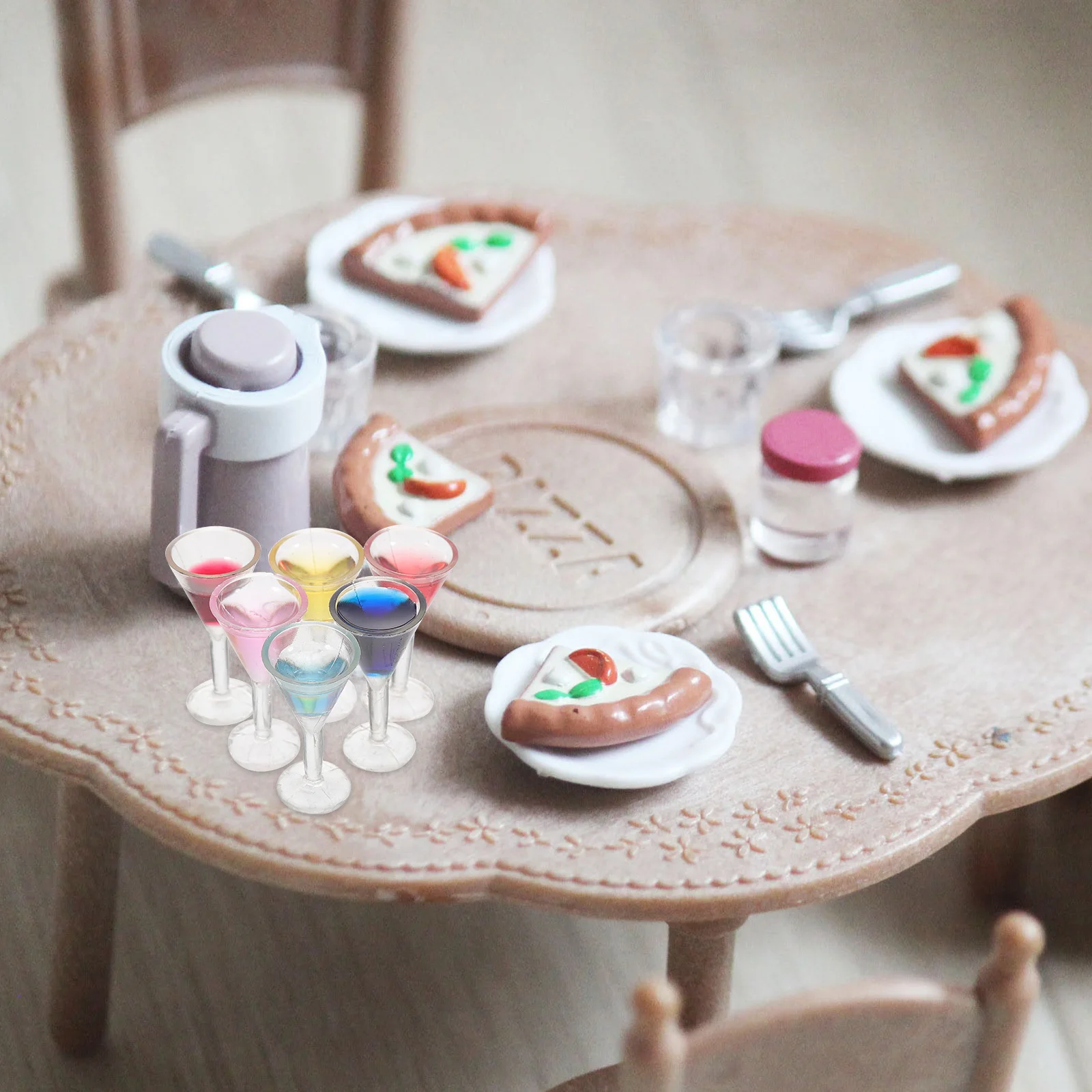 

6 Pcs Mini Cocktails Tiny Toys Miniature Items Resin Miniatures Dollhouse Decor Accessories Glasses