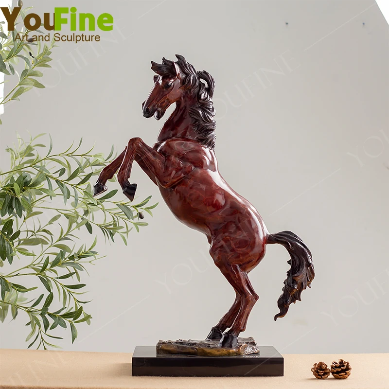 

Bronze Horse Statue Standing Horse Bronze Sculpture Antique Jumping Horse Statues Large Ornament For Home Decor Bussiness Gifts