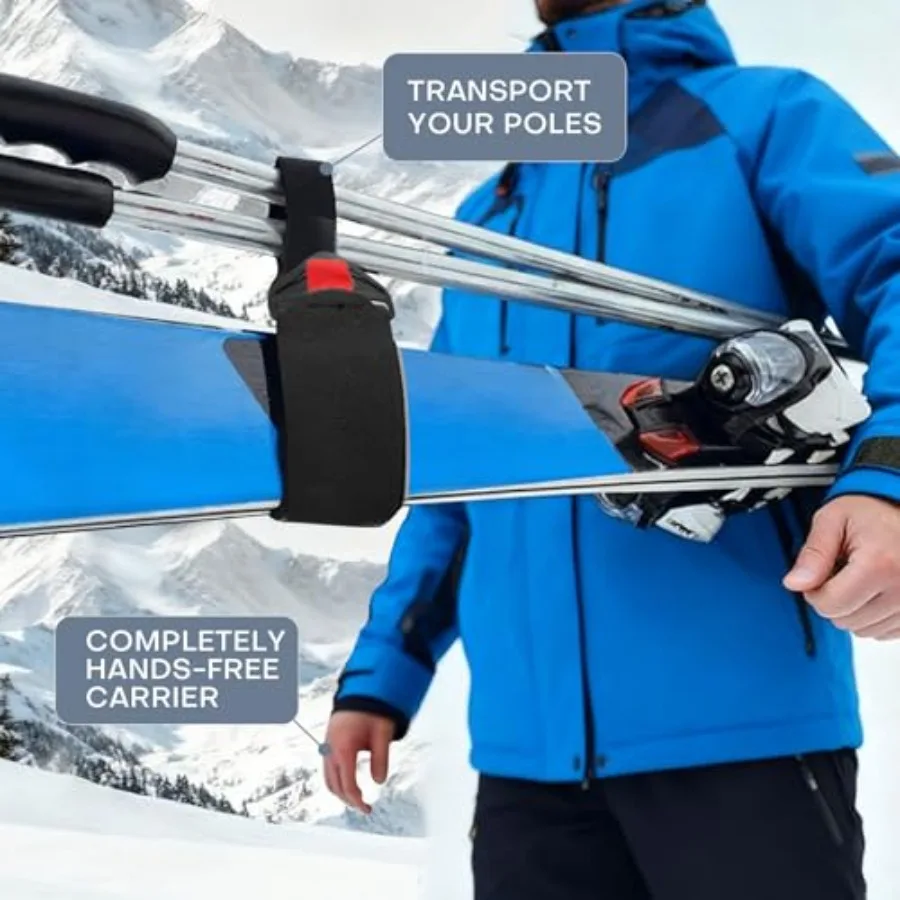 حزام التزلج وحامل القطب 2 حزمة أشرطة حاملة التزلج أقطاب وأشرطة التزلج التمهيد تجنب النضال ونقل جهد Y