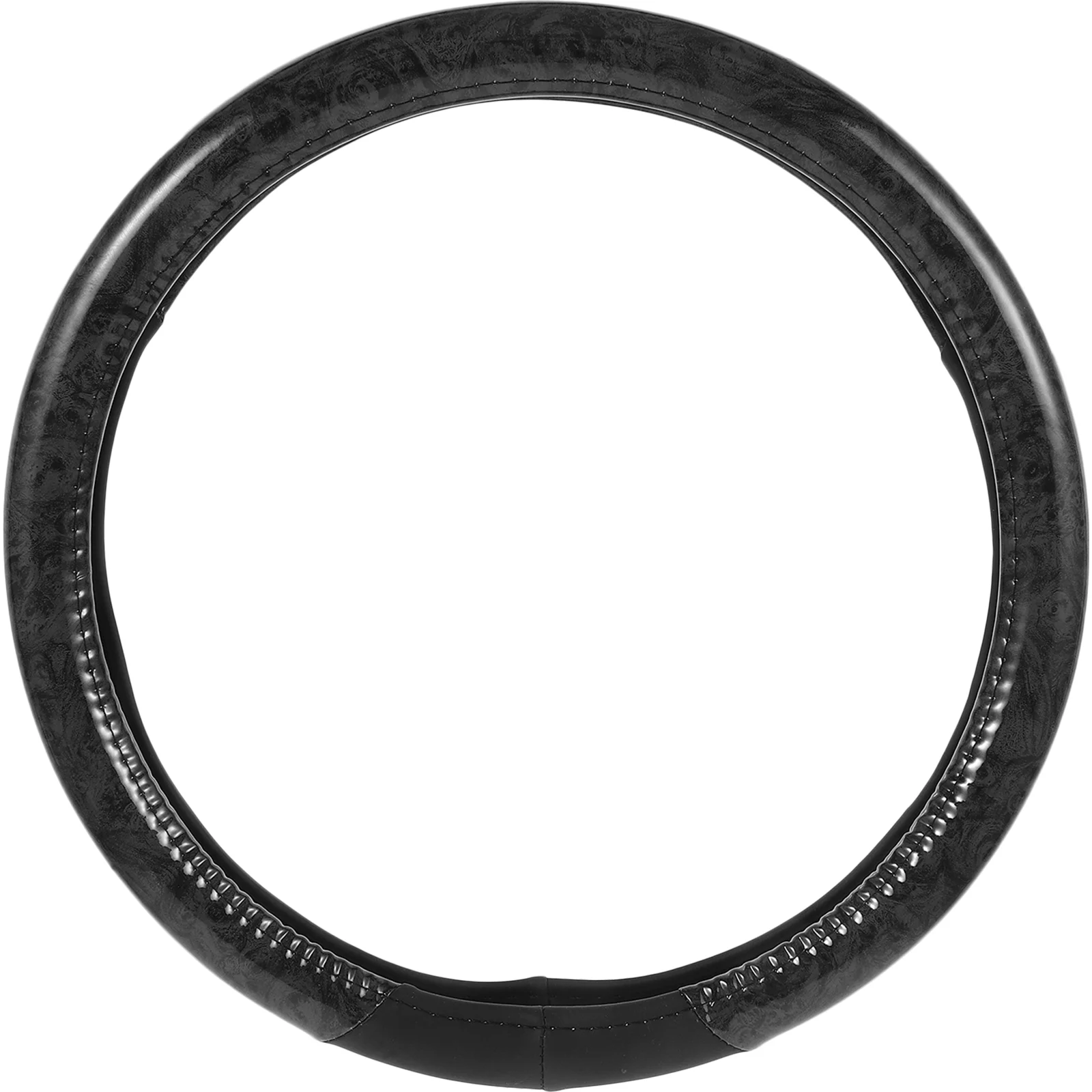 

Car Steering Wheel Cover Anti skid Non Decorative Universal Round Black PU Material Easy to All Seasons