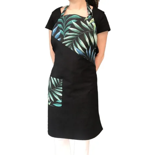 Apr10 Leaf Decorated Cook Cafe Kitchen Apron