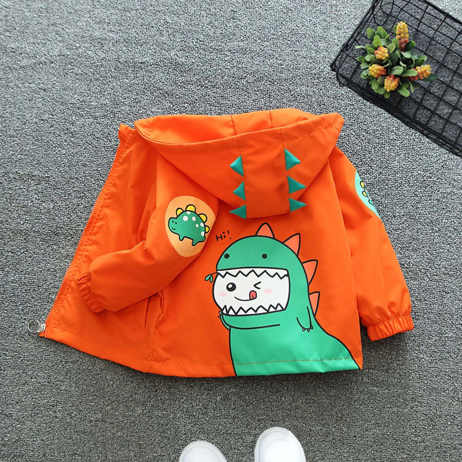 

Cute Jacket Children Sweet Cartoon Printed Hooded Jackets Outdoor Windproof Overcoat Casual Infant Boys Winter Coats Apparel