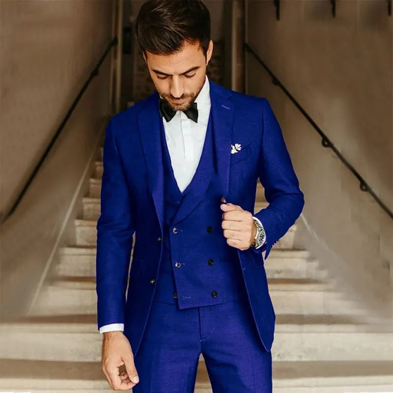 V9881 new simple groom best man tuxedo party suit slim fit business casual jacket suit three piece suit